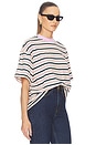 view 2 of 5 T-SHIRT THE BOXY in Pink And Navy Stripe