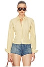 view 1 of 5 Stripe Poplin Fitted Shirt in Yellow Stripe