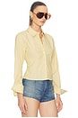 view 2 of 5 Stripe Poplin Fitted Shirt in Yellow Stripe