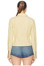 view 3 of 5 Stripe Poplin Fitted Shirt in Yellow Stripe