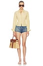 view 4 of 5 Stripe Poplin Fitted Shirt in Yellow Stripe