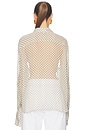 view 4 of 6 The Relaxed Shirt in Silk Chiffon in Ivory & Black Dot