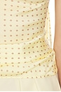 view 4 of 4 Natasha Silk Halter in Yellow & Taupe Dot
