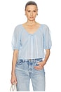 view 1 of 4 Voile Peasant Blouse in Light Blue