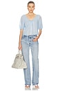 view 4 of 4 Voile Peasant Blouse in Light Blue