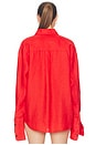 view 3 of 5 Washed Linen Shirt in Vintage Red