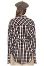 view 4 of 5 Waisted Button Down Shirt in Plaid in Brown Plaid