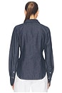 view 3 of 5 Denim Fitted Shirt in Dark Blue