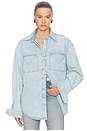 view 2 of 6 CHEMISE WASHED DENIM SHIRT in Washed Blue