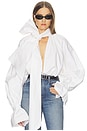 view 1 of 4 Voluminous Blouse in Heavy Poplin in White