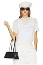 view 1 of 4 Pillar Layered Knit Tee in White & Cream