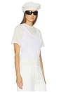 view 2 of 4 Pillar Layered Knit Tee in White & Cream