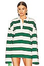 view 2 of 5 CAMISA OVERSIZED RUGBY in Green & Ivory Stripe
