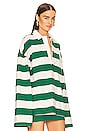 view 3 of 5 CAMISA OVERSIZED RUGBY in Green & Ivory Stripe