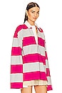 view 3 of 5 Oversized Rugby Shirt in Heather Grey & Pink