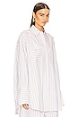 view 2 of 6 Cotton Poplin Stripe Oversized Shirt in Beige Stripe