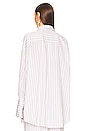 view 4 of 6 Cotton Poplin Stripe Oversized Shirt in Beige Stripe