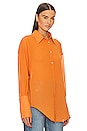 view 2 of 4 Sheer Button Slim Shirt in Orange