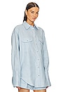 view 3 of 6 Linen Button Down Shirt in Chambray Blue