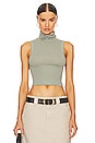 view 1 of 4 Jersey Cropped Turtleneck Tank in Sage