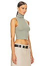 view 2 of 4 Jersey Cropped Turtleneck Tank in Sage