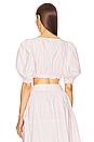 view 3 of 4 Poplin Cropped Peasant Top in Pale Pink