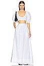 view 4 of 4 Poplin Cropped Peasant Top in White