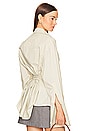 view 4 of 5 Poplin Lace Back Shirt in Hay