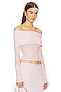 view 2 of 4 Sheer Knit Off The Shoulder Top in Ballet Pink