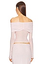 view 3 of 4 Sheer Knit Off The Shoulder Top in Ballet Pink