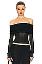 view 1 of 4 Sheer Knit Off The Shoulder Top in Black