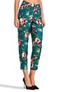 view 2 of 7 Peg Leg Trouser in Teal Floral