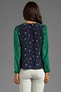 view 2 of 5 Blocked Button Back Blouse in Navy Floral