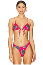 view 1 of 4 Triangle Front Tie Bikini Top in Curiosity Leads To Trouble