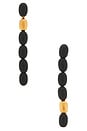 view 1 of 2 PENDIENTES COLGANTES EDITH in Black & Gold