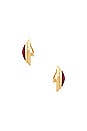 view 2 of 2 Kiss Earrings in Gold & Red