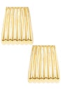 view 1 of 2 PENDIENTES MAXI RIBBED in Gold