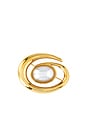 view 1 of 4 Swirl Pearl Brooch in Gold