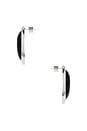 view 2 of 2 Ribbon Earrings in Black & Silver