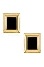 view 1 of 2 Plaza Earrings in Gold & Black Velvet
