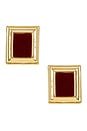 view 1 of 2 PLAZA 스터드 귀걸이 in Gold & Burgundy