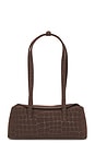 view 1 of 5 X Freja New York Mini Chrystie Bag in Chocolate Suede Croc