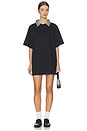 view 1 of 3 T-shirt Dress in Black With Green Stripe