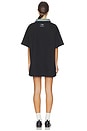 view 3 of 3 T-shirt Dress in Black With Green Stripe