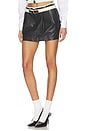 view 3 of 6 Leather Flip Waist Mini Skirt With Belt in Black