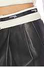 view 6 of 6 Leather Flip Waist Mini Skirt With Belt in Black