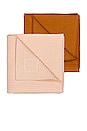 view 3 of 3 Essential Waffle Dish Towel Set Of 2 in Blush & Terracota