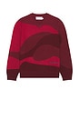 view 1 of 5 The Red Landscape Oversized V-Neck Sweater in Ruby Red