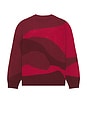 view 2 of 5 The Red Landscape Oversized V-Neck Sweater in Ruby Red