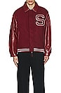 view 4 of 4 Vinyl Free Fallin Bomber Jacket in Blood Red
